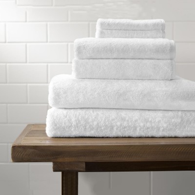 Wholesale cheap 100 cotton hotel plain white towel set for bathroom