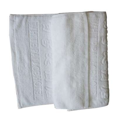 Wholesale customized white luxury hotel logo jacquard bath cotton towel set